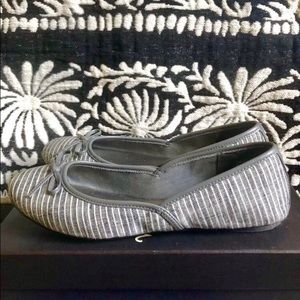 Striped Grey Flats